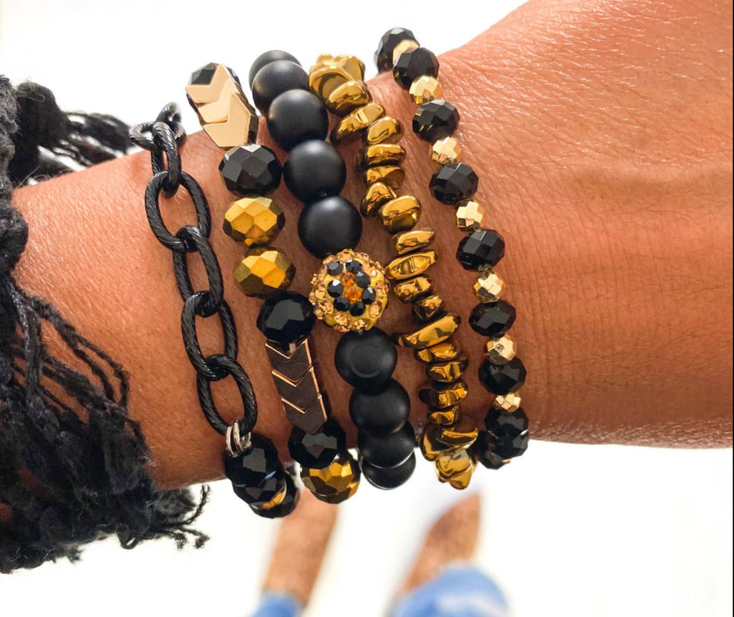 Chained Leopard Bracelet Stack
