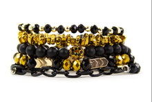 Load image into Gallery viewer, Chained Leopard Bracelet Stack
