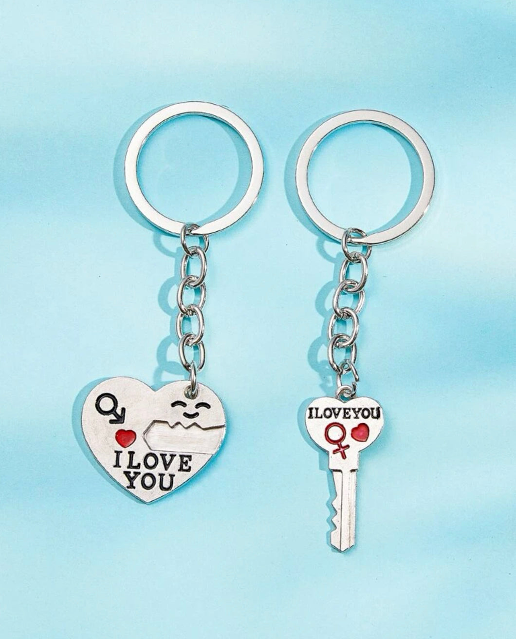 Love Lock Couple Key Chain Set