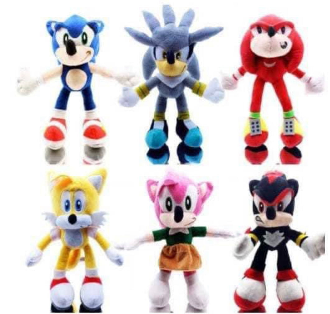 Set of 6 Sonic Character plushies